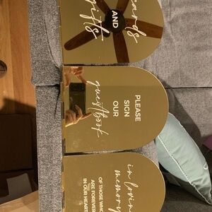 Gold wedding sign set